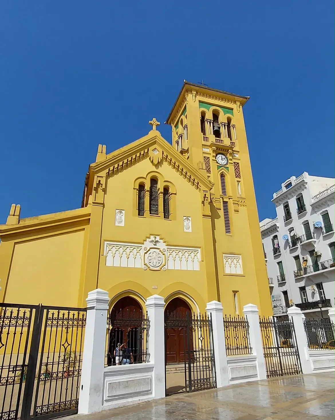 The yellow church of Nuestra Señora de las Victorias in the Spanish quarter of Tetouan
